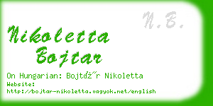 nikoletta bojtar business card
